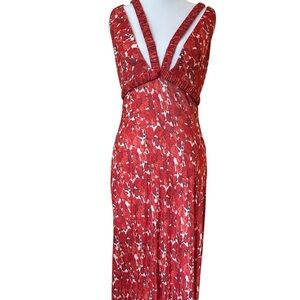 Giovanni Bedin Red, Orange and White Maxi Dress
